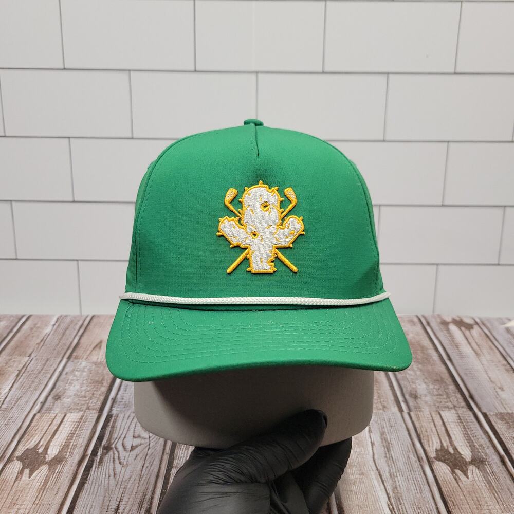 Cactus Hack Golf Snapback Hat Green White Rope Cap Adjustable Golf Cactus